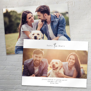 Modern Minimalist Script Photo Wedding Save The Date