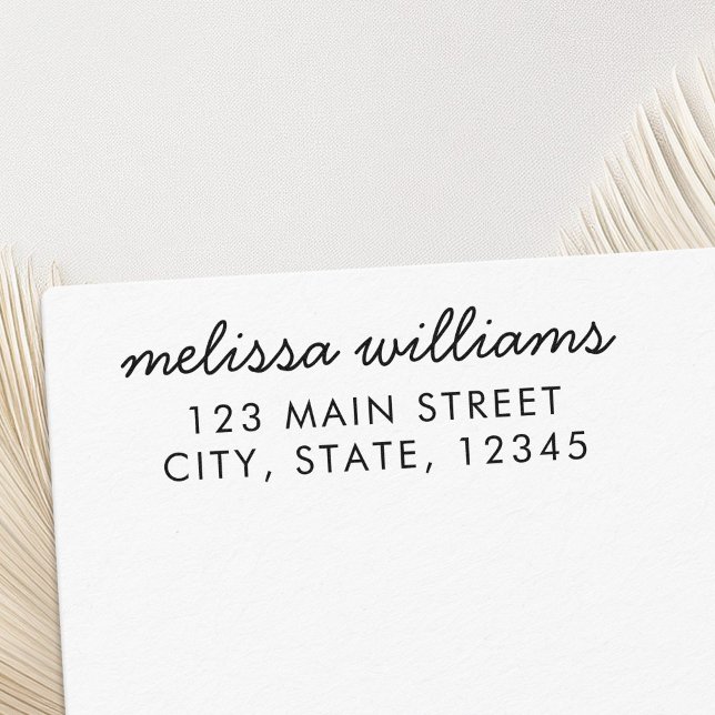 Modern Minimalist Script Return Address Self-inking Stamp (Creator Uploaded)