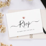 Modern Minimalist Script Rose Gold Wedding RSVP Card<br><div class="desc">Elegant yet minimal wedding rsvp design featuring sophisticated script calligraphy paired with a printed rose gold heart. 

Feel free to change the background and text colour under "customize further". 

Please find all matching products in our " Minimal Modern (Rose) Gold Heart Wedding Suite" collection.</div>