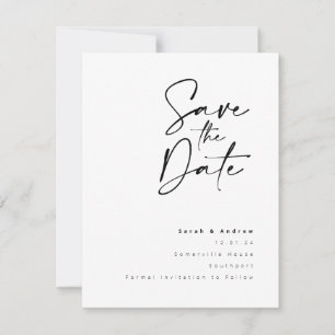 Modern Minimalist Script Save the Date