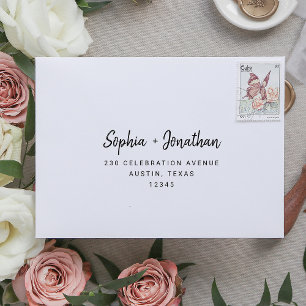 Modern Minimalist Script   Self-Addressed RSVP Envelope