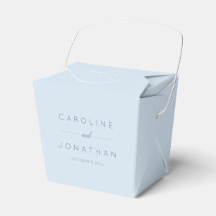 Modern Minimalist Script Soft Blue Custom Wedding Favor Box