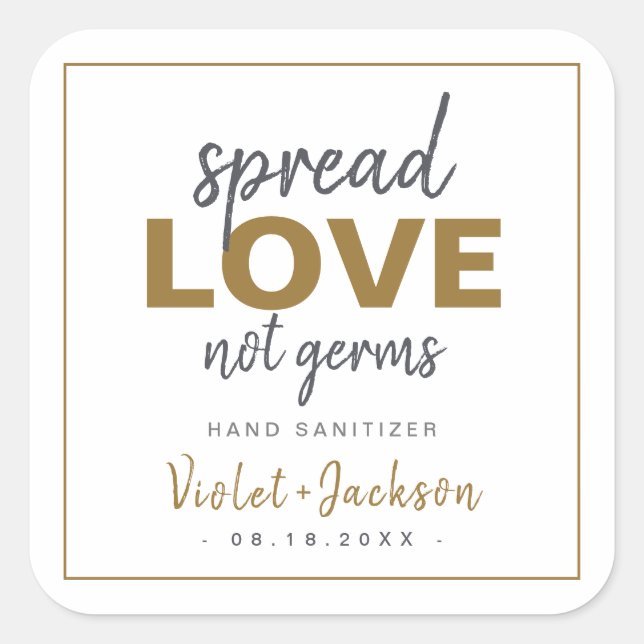 Modern Minimalist Script Spread Love Wedding Favou Square Sticker (Front)
