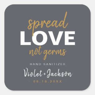 Modern Minimalist Script Spread Love Wedding Favou Square Sticker