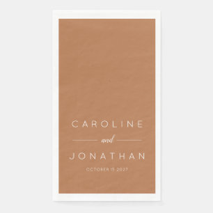 Modern Minimalist Script Terracotta Custom Wedding Napkin