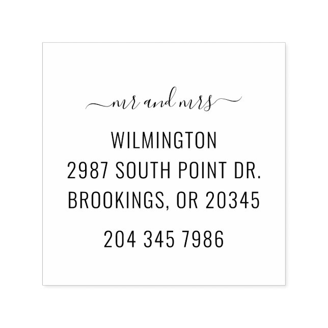 Modern Minimalist Script Typography Self-inking Stamp (Design)
