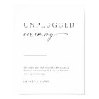 Modern Minimalist Script Unplugged Ceremony Sign