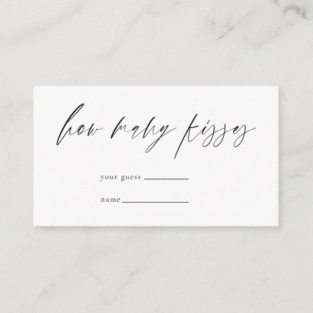Modern Minimalist Script Wedding Candy Guessing  Enclosure Card (Front)