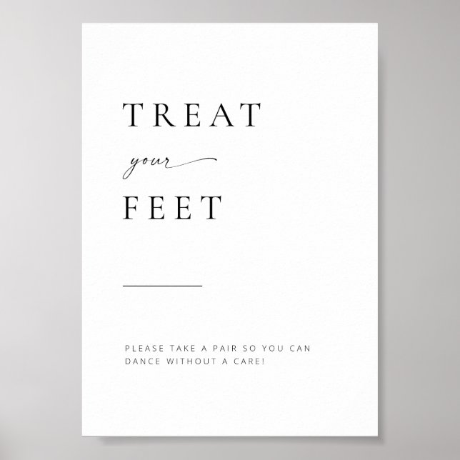 Modern Minimalist Script Wedding Dancing Feet Sign (Front)