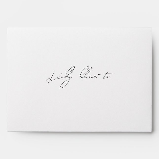 Modern Minimalist Script Wedding Envelope (Front)