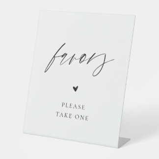 Modern Minimalist Script Wedding Favours Sign