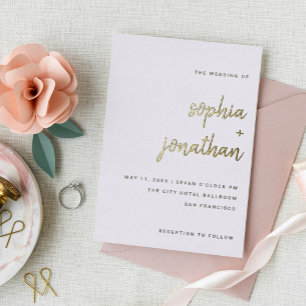 Modern Minimalist Script   Wedding Gold