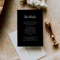 Modern Minimalist Script | Wedding Guest Details