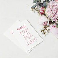 Modern Minimalist Script | Wedding Guest Details