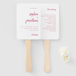 Modern Minimalist Script   Wedding Hand Fan