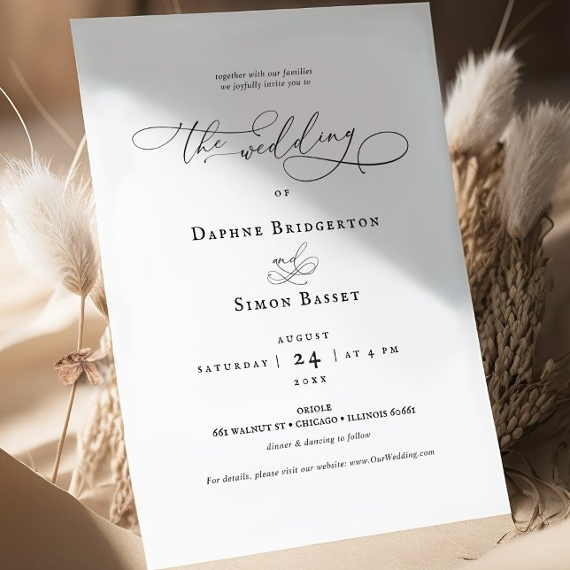 Modern Minimalist Script Wedding Invitation (Creator Uploaded)