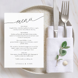 Modern Minimalist Script Wedding Menu