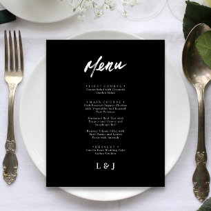 Modern Minimalist Script Wedding Menu Cards