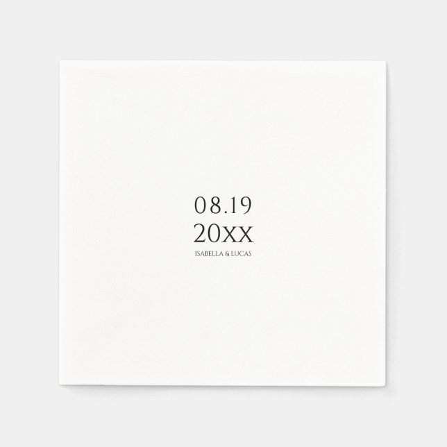 Modern Minimalist Script Wedding Napkin (Front)