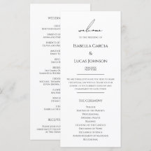 Modern Minimalist Script Wedding Program
