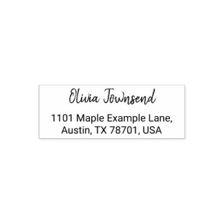 Modern Minimalist Script Wedding Return Address Self-inking Stamp