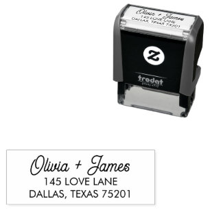 Modern Minimalist Script   Wedding Return Address  Self-inking Stamp