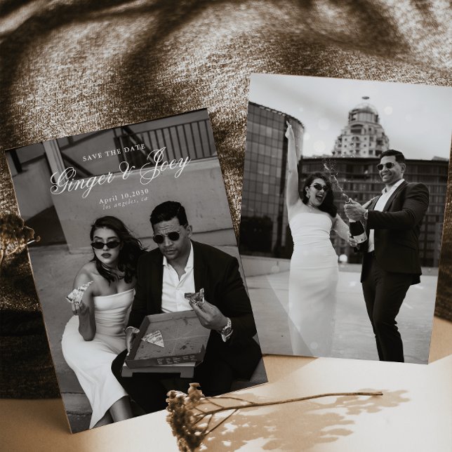 Modern Minimalist Script Wedding Save the date Invitation (Creator Uploaded)