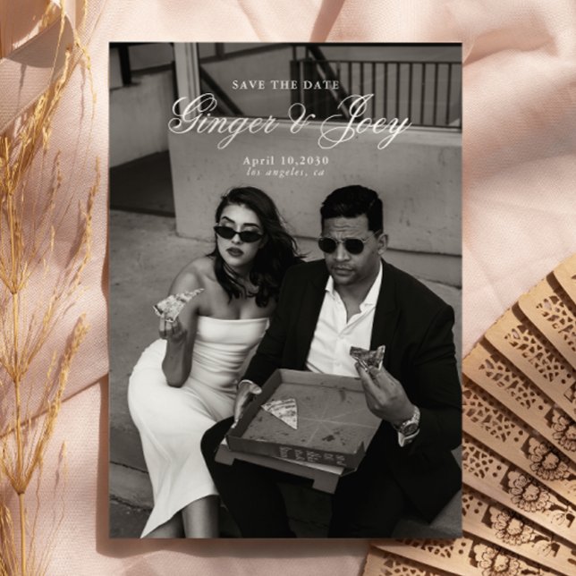 Modern Minimalist Script Wedding Save the date Invitation (Creator Uploaded)