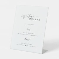 Modern Minimalist Script Wedding Signature Drinks