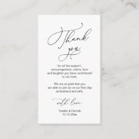 Modern Minimalist Script, Wedding Thank you  Enclo