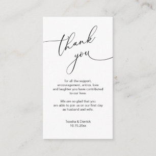 Modern Minimalist Script, Wedding Thank you  Enclo Enclosure Card