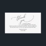 Modern Minimalist Script, Wedding Thank you  Enclo Enclosure Card<br><div class="desc">This is the Modern minimalist,  Black Script,  Wedding reception Enclosure Card. You can change the font colours,  and add your wedding details in the matching font / lettering. #TeeshaDerrick</div>