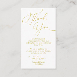Modern Minimalist Script, Wedding Thank you  Enclo Enclosure Card