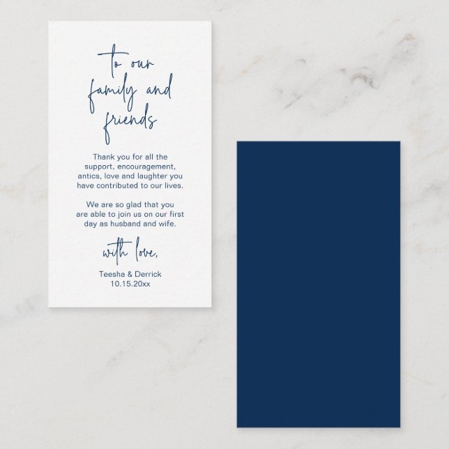 Modern Minimalist Script, Wedding Thank you Enclos Enclosure Card (Front/Back)