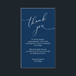 Modern Minimalist Script, Wedding Thank you Enclos Enclosure Card<br><div class="desc">This is the Modern minimalist,  Navy blue Script,  Wedding reception Enclosure Card. You can change the font colours,  and add your wedding thank you notes details.</div>