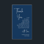 Modern Minimalist Script, Wedding Thank you Enclosure Card<br><div class="desc">Say "thank you" to your wedding guests in style with these elegant and heartfelt cards. Each card features a beautiful design and a thoughtful message of gratitude to express your appreciation for your loved ones' presence on your special day. The front of the card features a stunning Navy blue "to...</div>