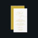 Modern Minimalist Script, Wedding Thank you  Enclosure Card<br><div class="desc">This is the Modern minimalist,  classy yellow gold Script,  Wedding reception Enclosure Card. You can change the font colours,  and add your wedding details in the matching font / lettering. #TeeshaDerrick</div>