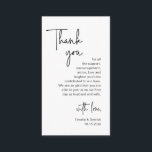 Modern Minimalist Script, Wedding Thank you Enclosure Card<br><div class="desc">This is the Modern minimalist,  classy black and white Script,  Wedding reception Enclosure Card. You can change the font colours,  and add your wedding details in the matching font / lettering. #TeeshaDerrick</div>