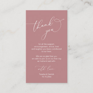 Modern Minimalist Script, Wedding Thank you Enclosure Card