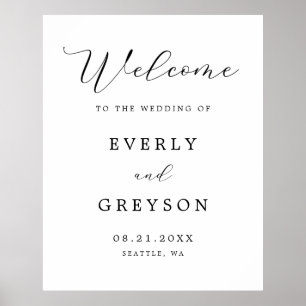 Modern Minimalist Script Wedding Welcome Poster