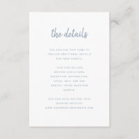 Modern Minimalist Script White and Blue  | Details