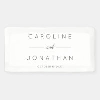 Modern Minimalist Script White Custom Wedding