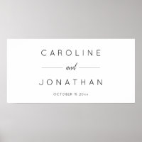 Modern Minimalist Script White Custom Wedding