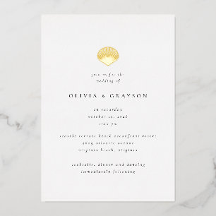 Modern Minimalist Seashell Wedding Foil Wedding