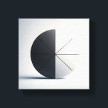 Modern Minimalist Segmented Sphere Art - Abstract  Canvas Print<br><div class="desc">A sleek and balanced minimalist digital artwork featuring a sphere divided into precise triangular segments. The composition utilizes a stark contrast between dark and light halves,  highlighting geometric perfection and a clean 3D aesthetic. Ideal for modern office branding,  tech-inspired interiors,  or as a sophisticated emblem in minimalist home decor.</div>