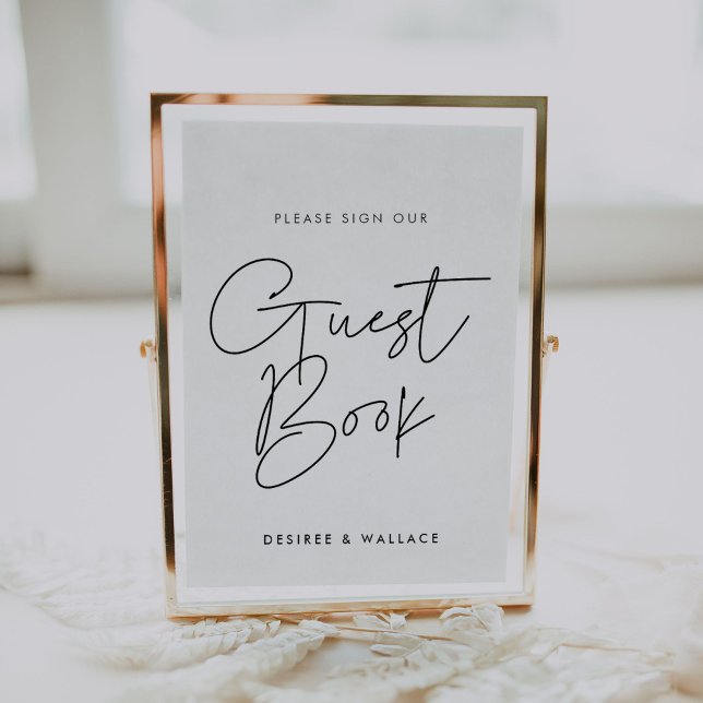 Modern minimalist Sign our guest book wedding sign (Creator Uploaded)