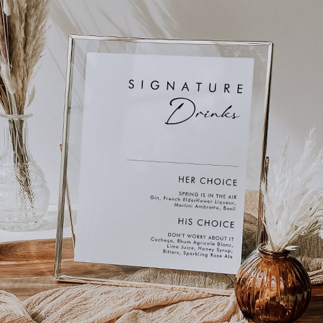 Modern Minimalist Signature Drinks Sign (Creator Uploaded)