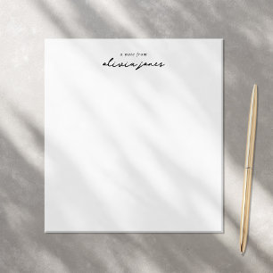 Modern Minimalist Signature Script Monogram Notepad