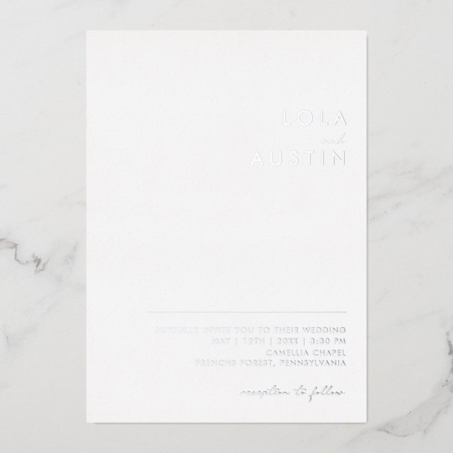 Modern Minimalist | Silver Casual Wedding Real (Front)