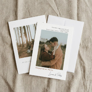 Modern Minimalist Simple 2-Photo Wedding Invitation